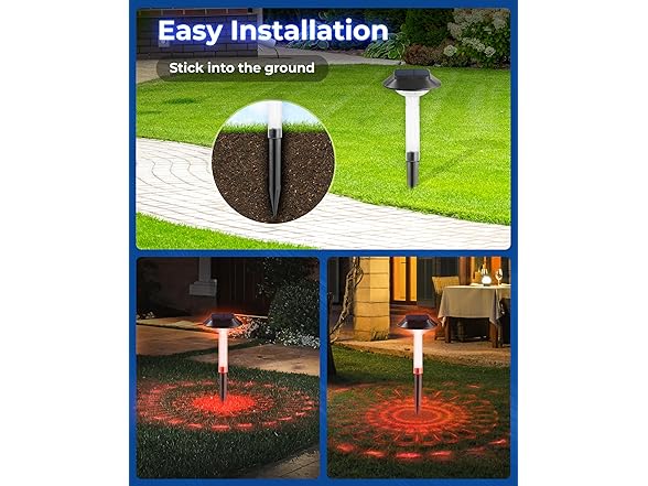 ALEPOD Color Changing Solar Pathway Lights, 8 Pk