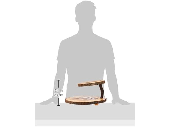 Lipper International Acacia 2-Tier Tree Bark Server