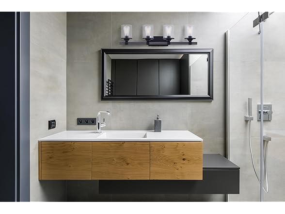 4-Light Vanity Light Black Grey 34.5"