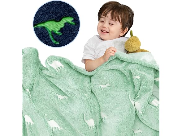Vangao Green Throw Blanket Glow in The Dark Soft