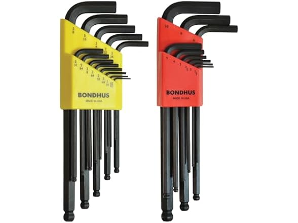 Bondus 20199 Set 22 Ball End L-Wrench IN/MM 2 Pack