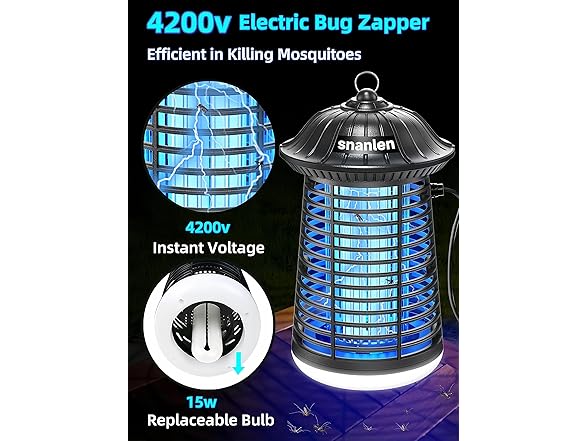 4200V Bug Zapper with LED Light