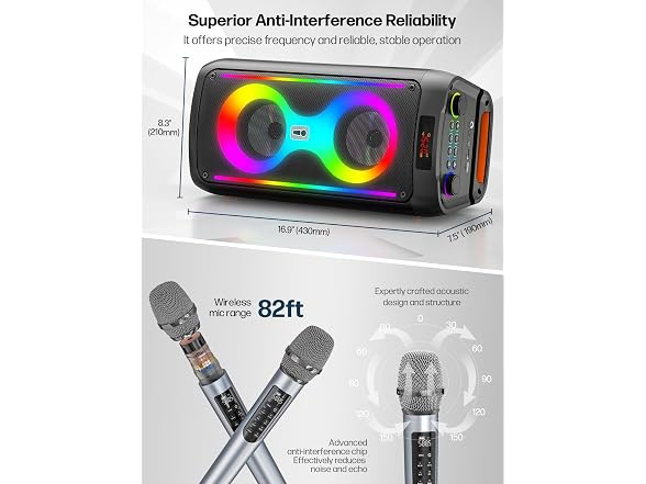 JAPOUCA Portable Karaoke Machine