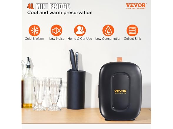 Vevor Mini Fridge, 4 Liter/6 Can Small