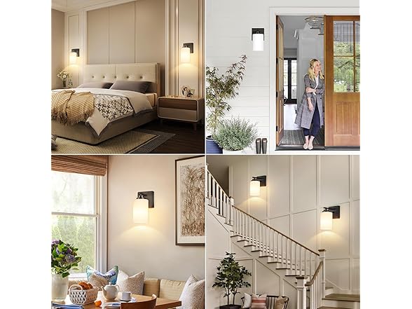 VerRon Set of 2 Wall Sconces for Bathroom, Black