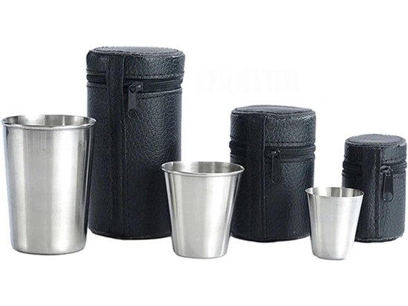 (3 Set/12 Pcs) Stainless Steel Travel Cups Set