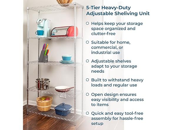 Honey-Can-Do 5-Tier Heavy Duty Storage Shelves