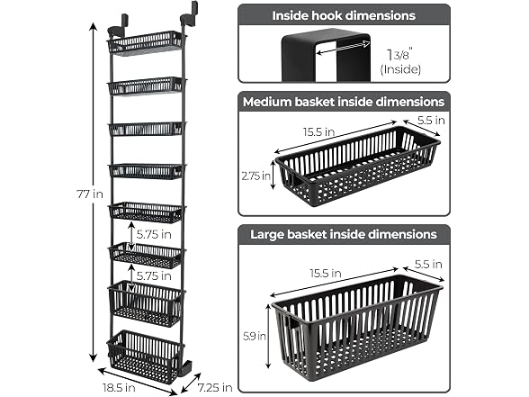 Smart Design Over-the-Door 8 Tier Organizer for Storage
