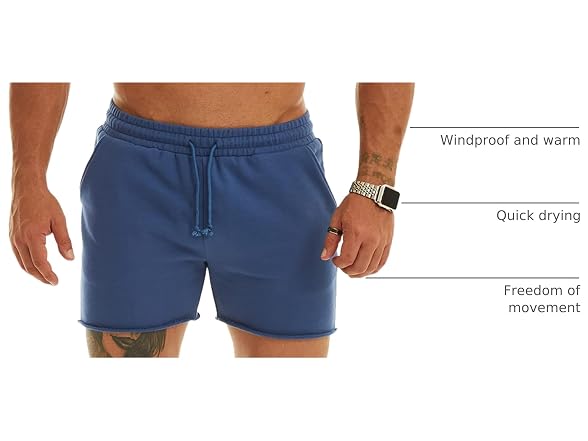 Ouber Men (S) Workout Squatting Slim Gym Shorts