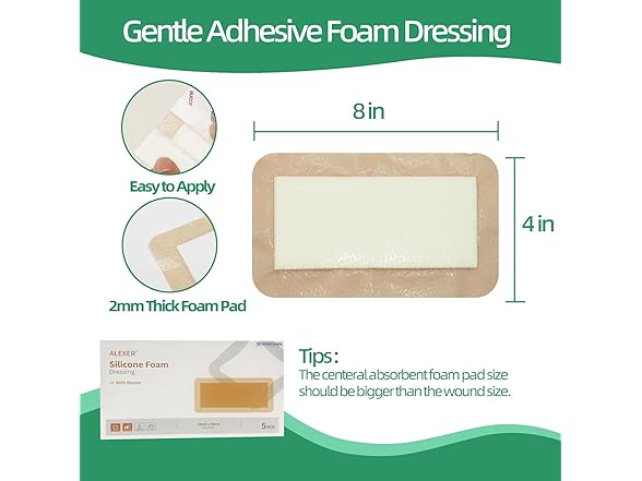 Jointown Foam Wound Care Dressing, Adhesive Silicone