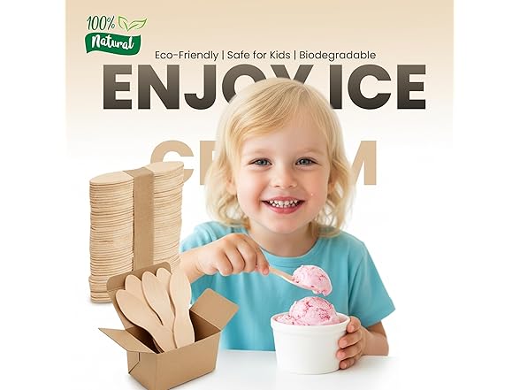 2.75" Wood Ice Cream Spoons 200ct
