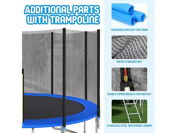 Livavege Trampoline 10FT Safety Enclosure Net