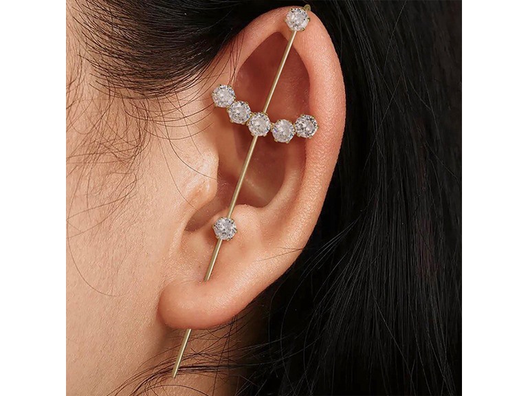 AAA IGT-DAAS-DEBS7302-G Pull-Through Climber Earrings Gold