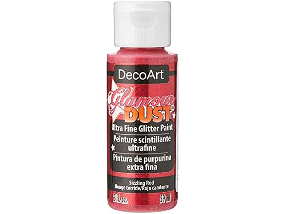 DecoArt Glamour Dust 2-Ounce Sizzling Red Glitter Paint