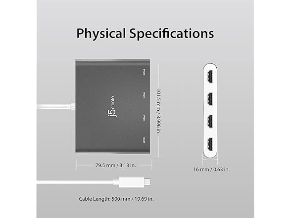 j5create USB-C to 4-Port HDMI Adapter