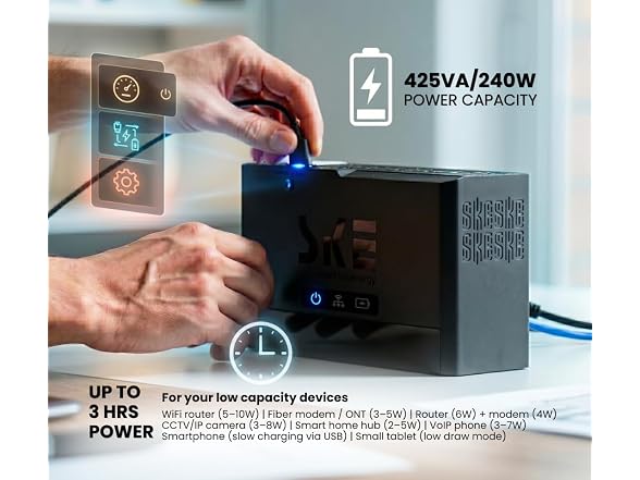 SKE UPS Battery Backup 425VA/240W