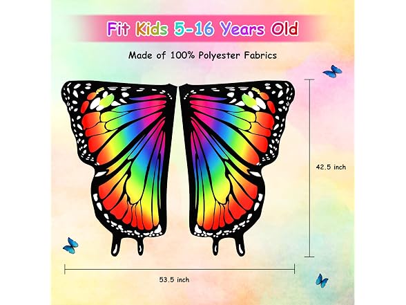Tibeha Girls' Halloween Butterfly Wings - Gallery 6