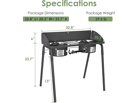 Red Mountain Valley Two Burner Outdoor Portable Gas Stove