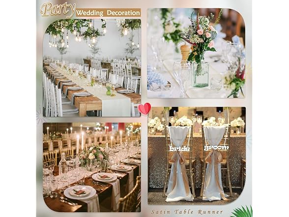 LuoluoHouse 5 Pack Ivory Table Runners
