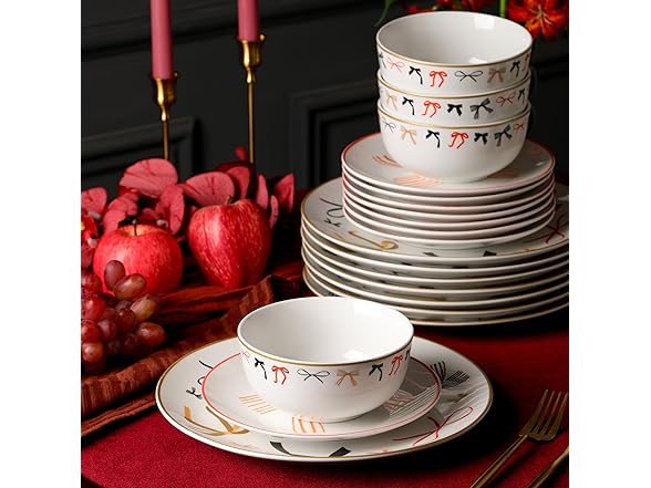 Stone Lain Rosie 12-Piece Dinnerware Set Porcelain Multicolored