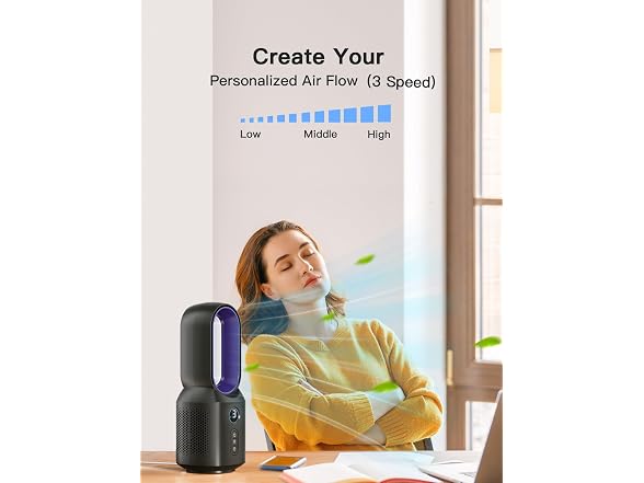 let'me 13 Inch Desk Fan Bladeless