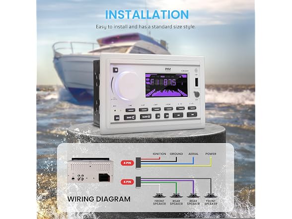 Pyle Boat BT Marine Stereo Receiver Kit