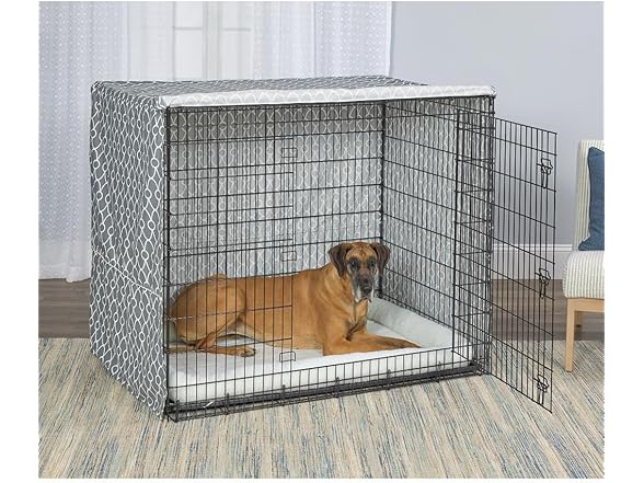 MidWest 54" Dog Crate Cover, Gray Geo