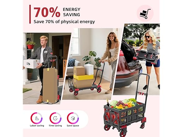 2-in-1 Foldable Hand Truck Dolly 330lbs