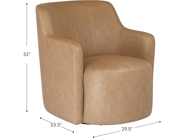 HomePop Barrel Swivel Chair, Sand - Gallery 3
