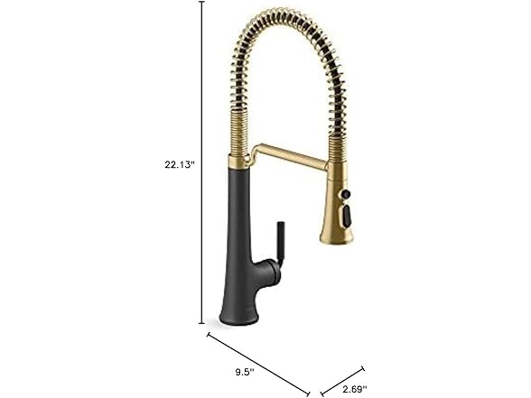 KOHLER K-23765-BMB Tone Faucet Sprayhead Black/Brass