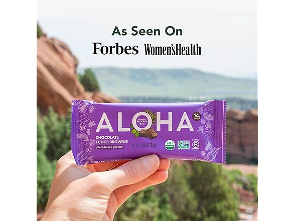 12CT ALOHA Organic Plant-Based Protein Bars Chocolate Fudge