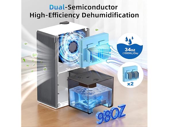WoEleLigt 98 OZ Small Dehumidifier