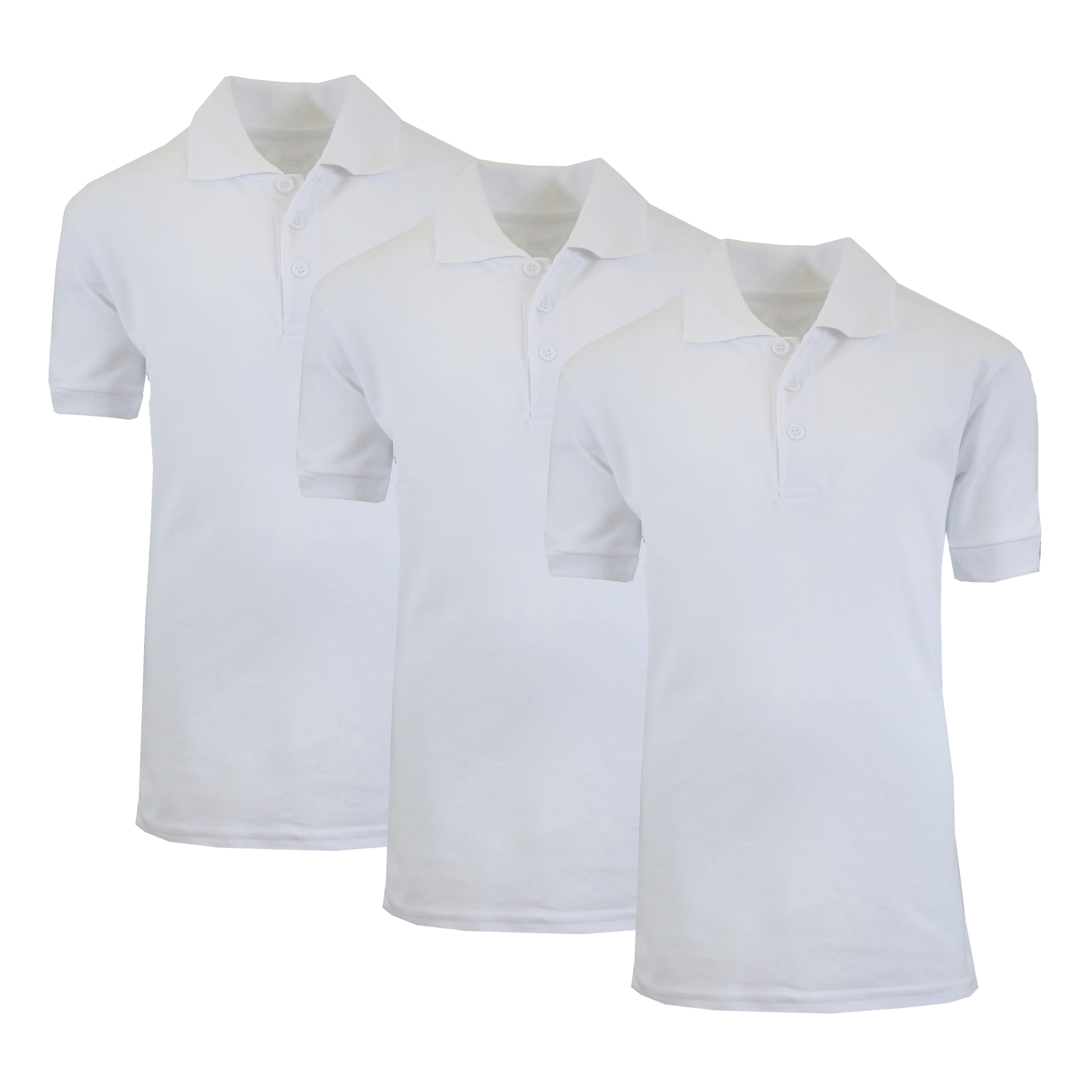 3PK Boys Short Sleeve School Polo - Gallery 19