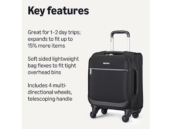 Amazon Basics Luggage, 15" Small Carry-On