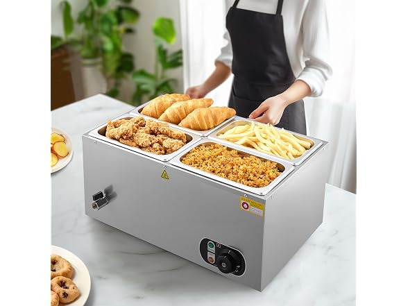 WILPREP Four 1/4 Pans Commercial Food Warmer