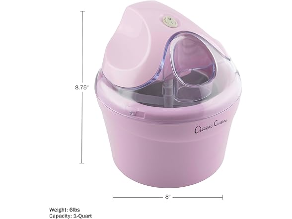 Classic Cuisine Ice Cream Maker 1QT Ice Cream Machine