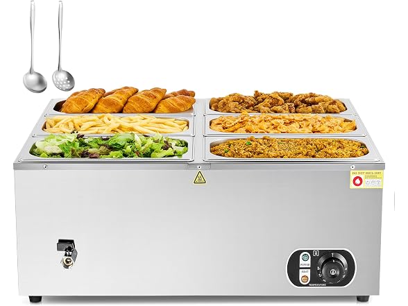 WILPREP Six 1/3 Pans Commercial Food Warmer