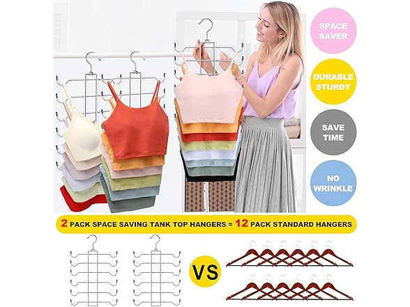 2 Pack Space Saving Tank Top Hangers