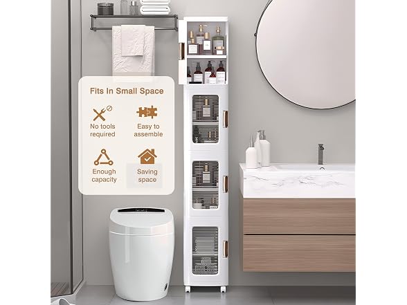 VECELO VECELO 4-Tier Narrow Storage Cabinet