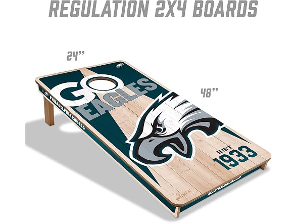 YouTheFan NFL Eagles 2' x 4' Wood Cornhole Set