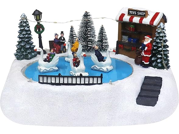 Top Treasures Christmas Shop w/Moving Swans