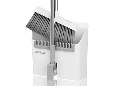 $17.99, Was $29.99, 40% Off! JOYMOOP White Broom and Dustpan Set dealfomo