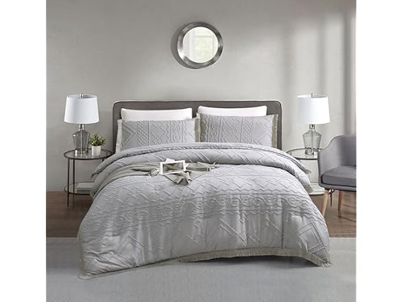 Arianaut Boho Queen Comforter Set Grey