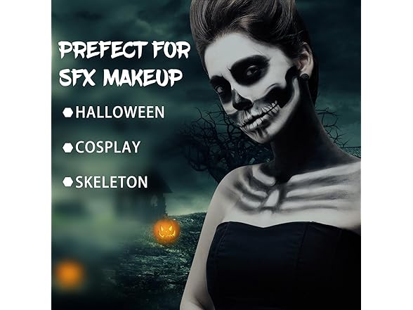 Js2U ZW Halloween Makeup Clown Black Cream