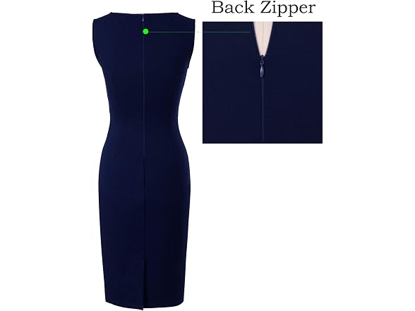 Vfshow Women (S) Front Zipper Work Business Dress