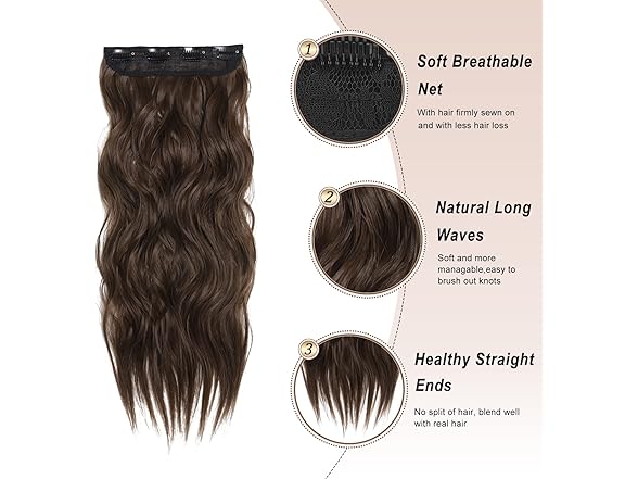 VRBEATTER Clip in Long Wavy Synthetic