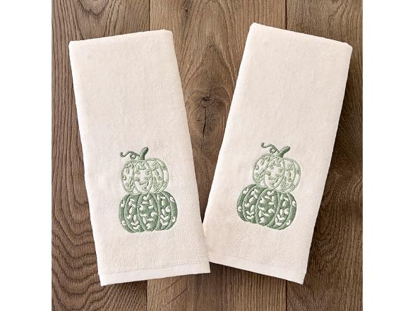 SKL Home Fall/Thanksgiving Scroll Pumpkin Hand Towel Set-2pc