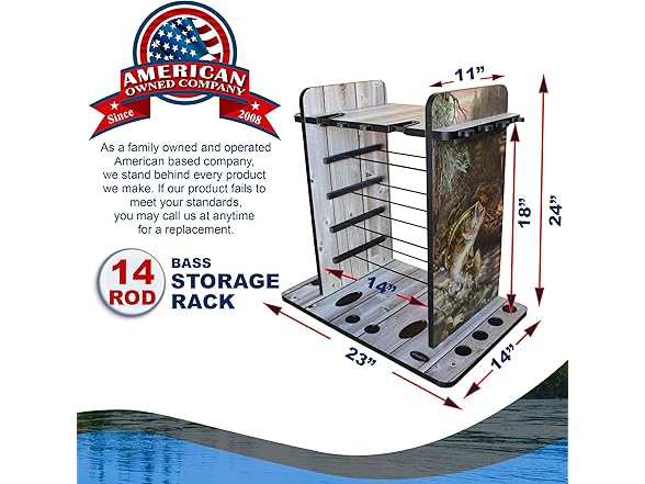 Rush Creek Creations 14 Fishing Rod Rack