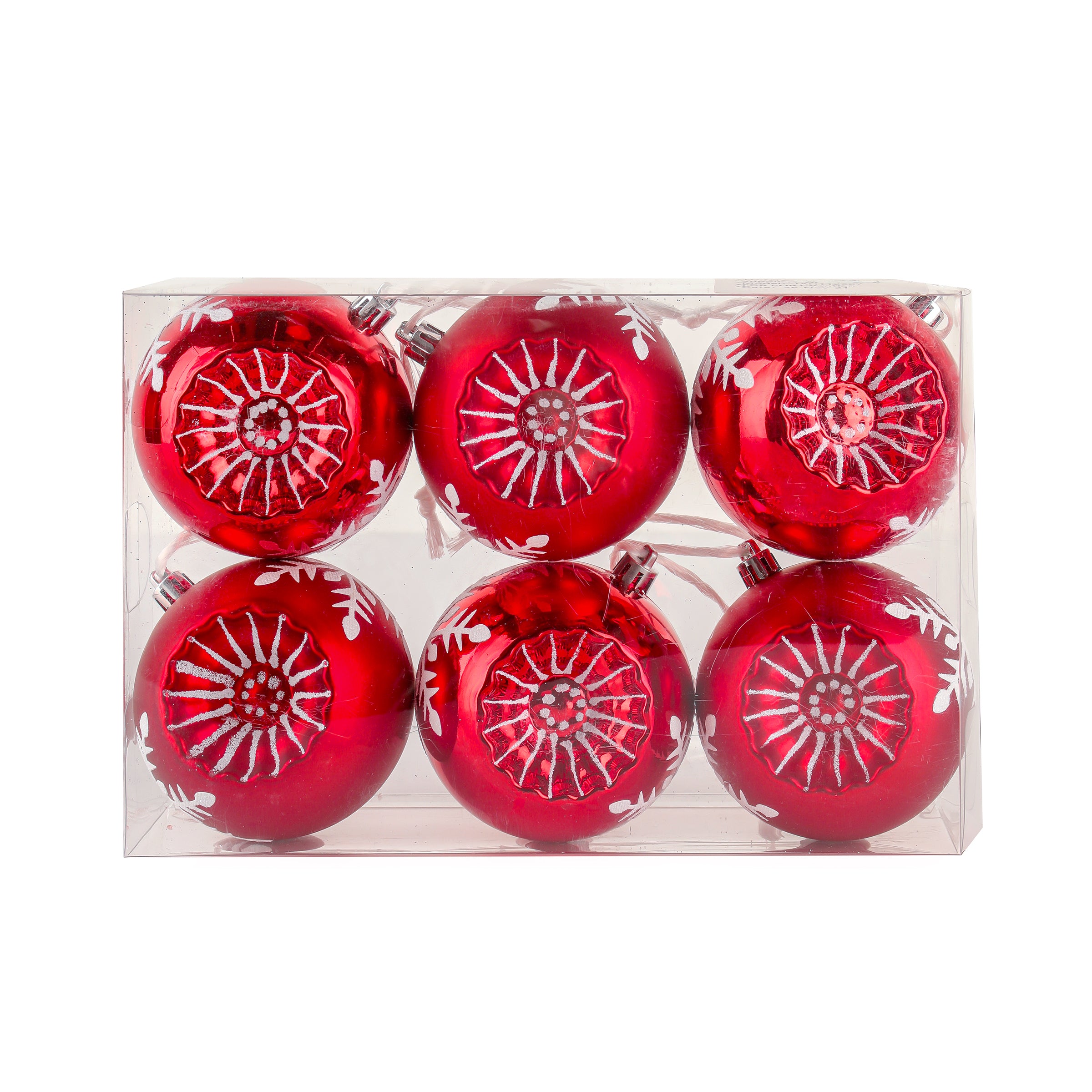 National Tree Company 6-Piece Shatterproof Snowflake Red - Gallery 2