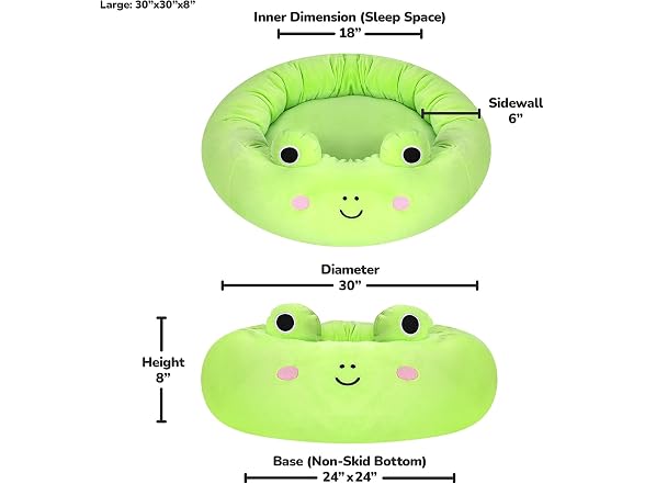 Squishmallows 24-Inch Wendy Frog Pet Bed - Medium